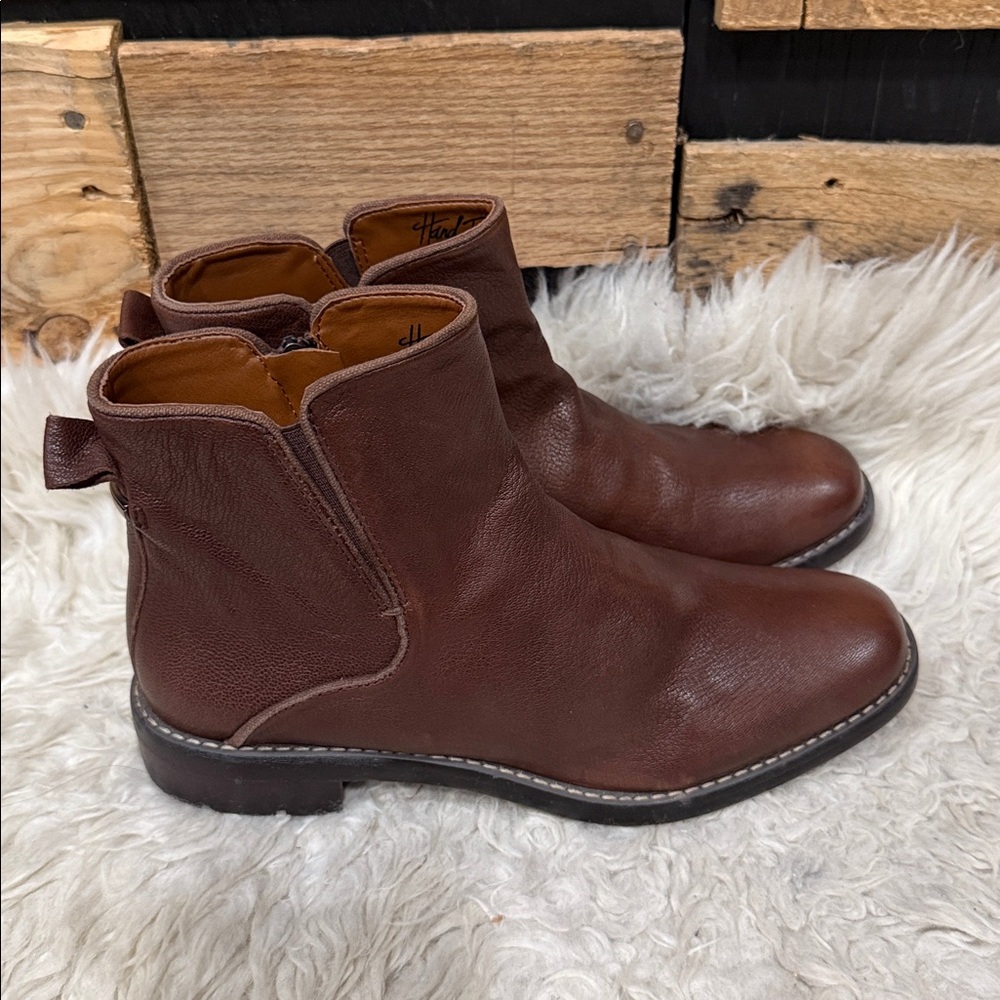 Franco Sarto Marcus ankle booties in brown leather Women’s Size 7.5 M - Picture 3 of 11
